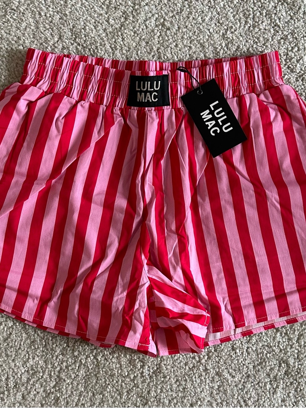 Lulu Mac Pink & Red Stripe Women’s Shorts